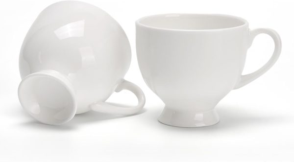 Ceramic Espresso Cups Set of 2，3 3oz  Cups with Handle,Bone china coffee Mugs