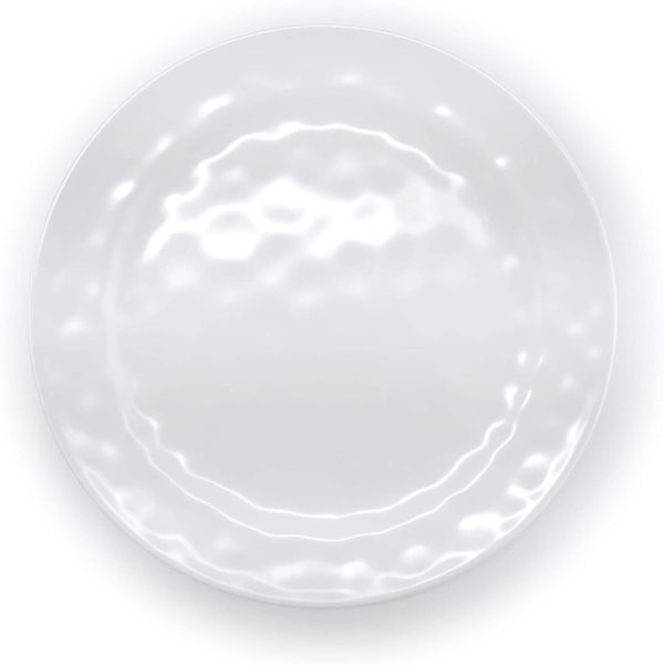 Melamine Plates set of 12, 10 inch 100% Melamine Dinner Plates for Everyday Use, Break resistant and Lightweight, White Color