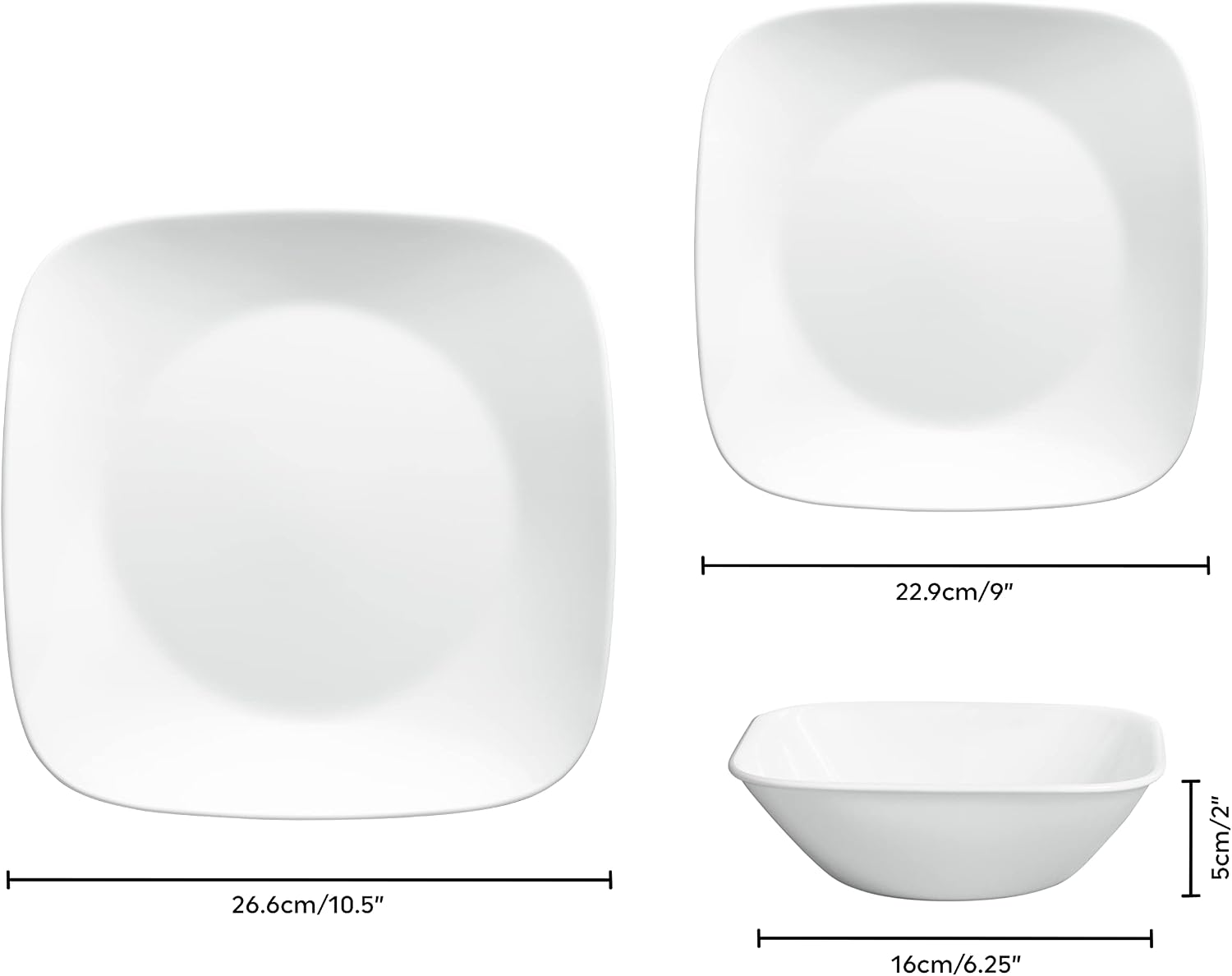 Dinner Plate, Pure White, 12 Pc Set Image 2