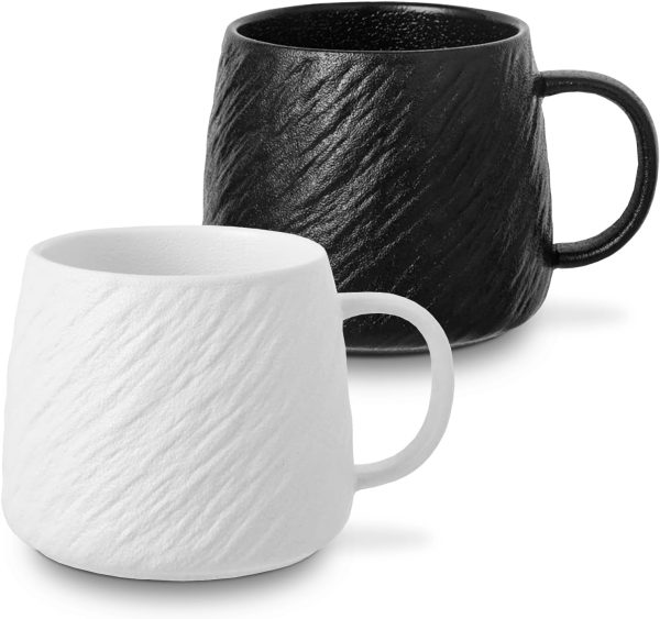 Premium Ceramic Coffee Mugs Set of 2, 550ML Large Cups and Mugs with Comfortable Handle for Latte, Soup, Tea, Milk, Great for Home, Office & Couple Mugs Set