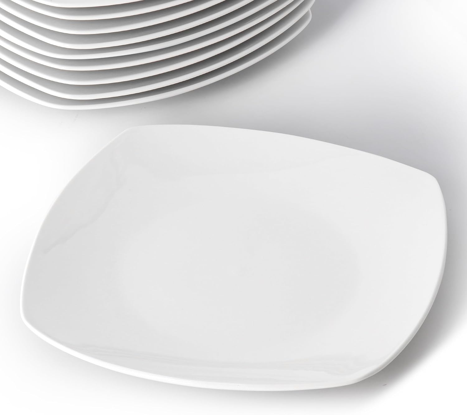 Professional Kitchen 12 Piece Porcelain Dinnerware/Tableware Set (Square Dinner Plate White) Image 2