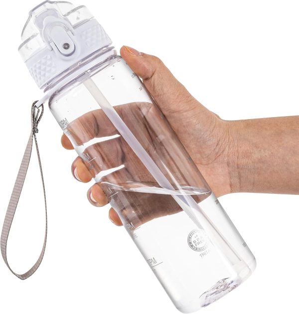 17oz Kids Water Bottle for School   Motivational With Silicone Straw, Leak Proof Tritan BPA Free, Reusable for Girls Boys, Clear