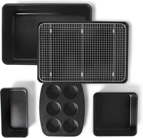 Nonstick Bakeware 6 Piece Set, Stackable, Dishwasher and Oven Safe, Baking Pan